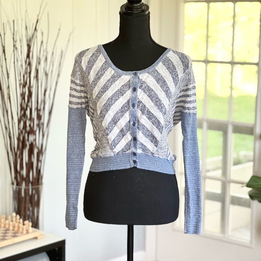 Free People Crop Button Knit Sweater Size Small
